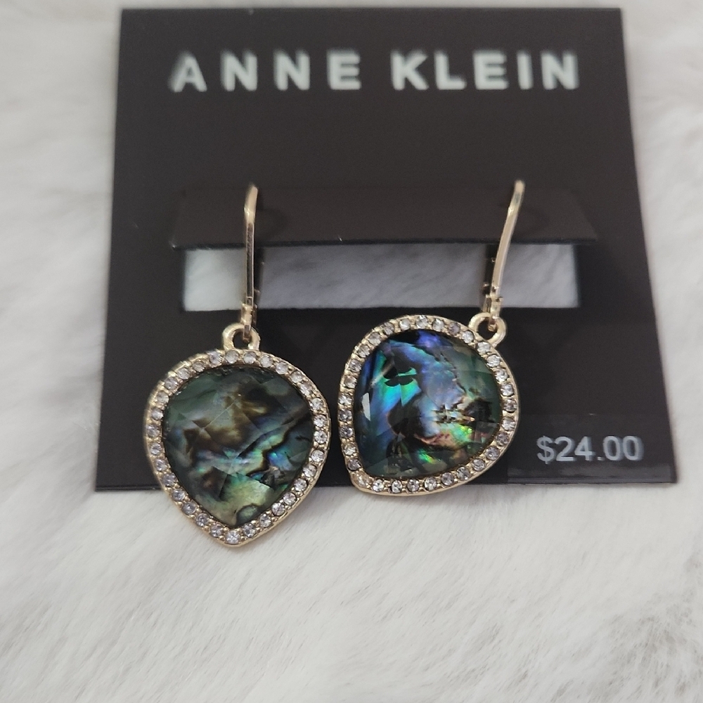 Anne Klein Iridescent Green and Gold Necklace Set - Picture 2 of 4